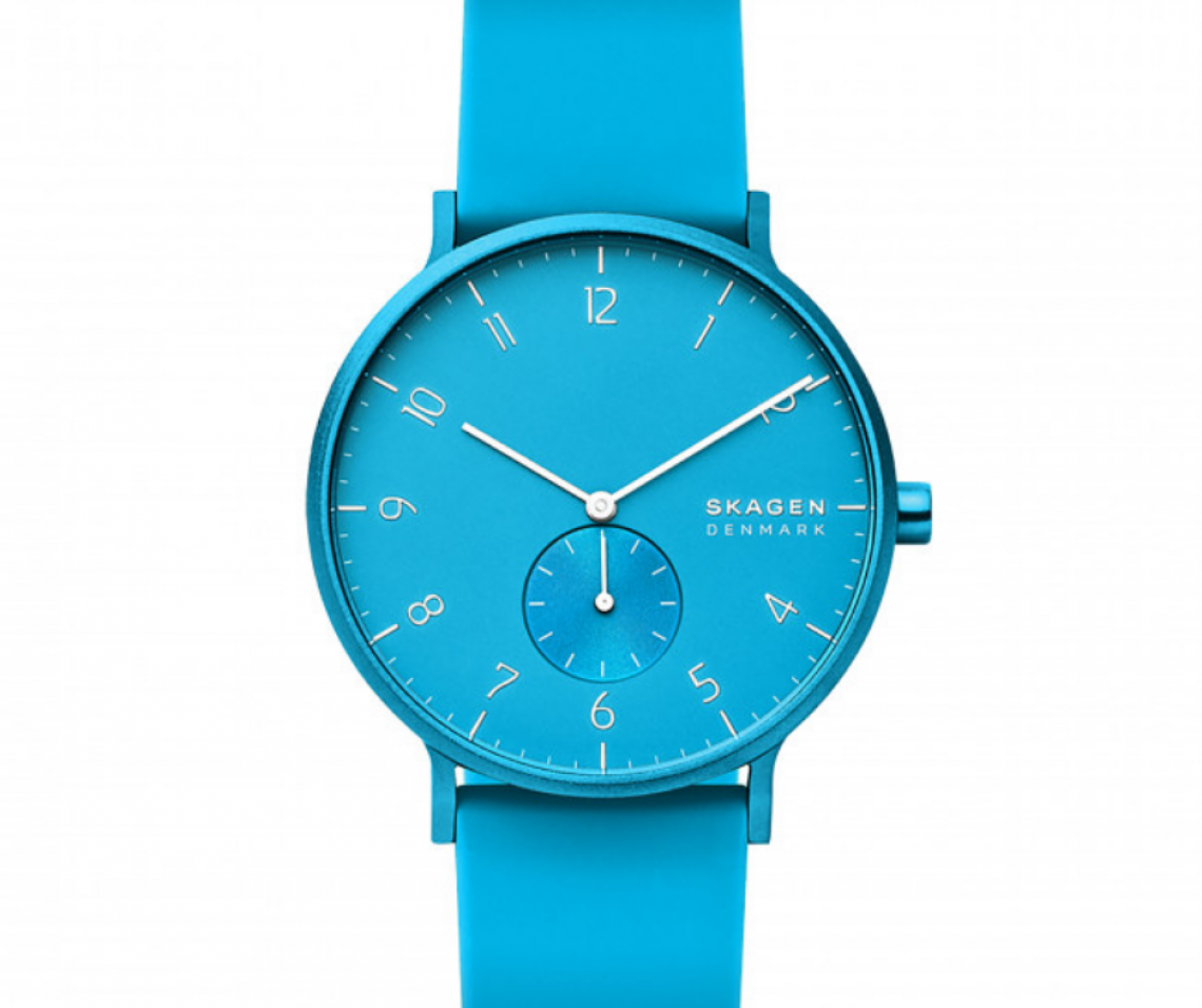neonowy zegarek niebieski