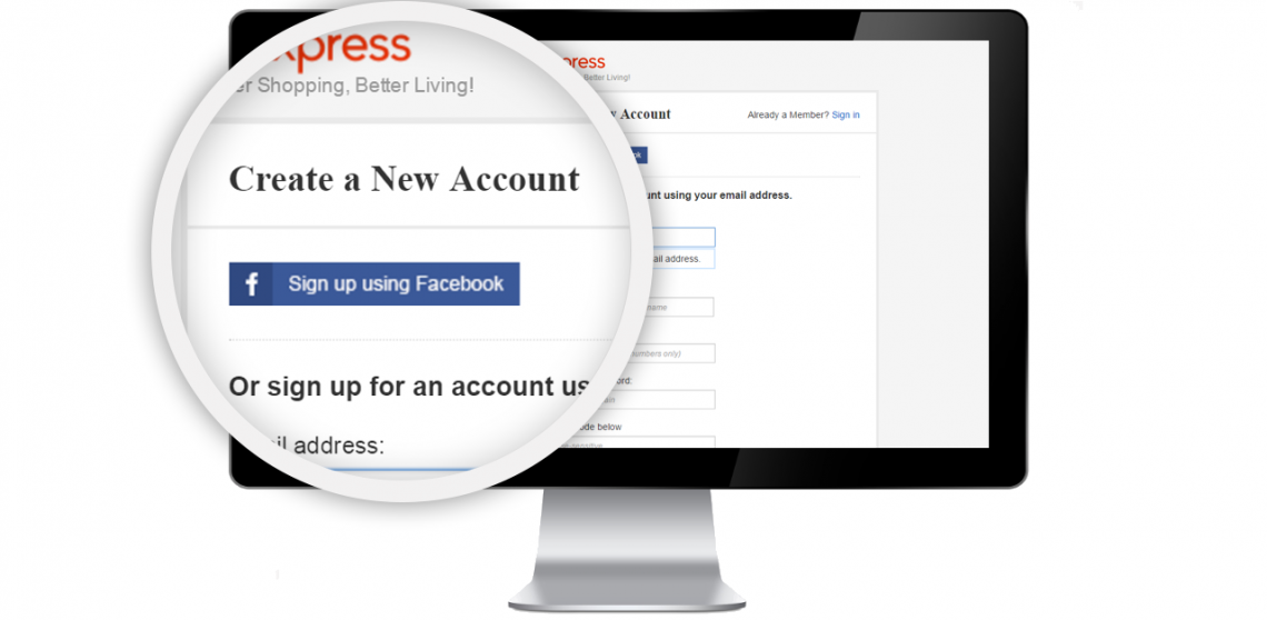 Aliexpress - přihlášení přes FB
