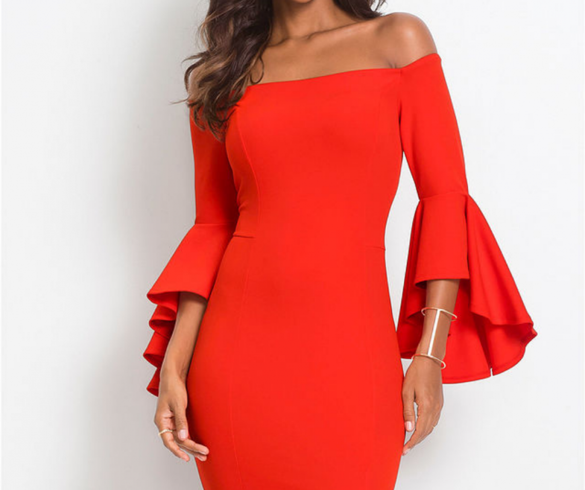 neonowa sukienka czerwona